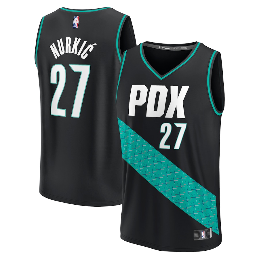 Men's Portland Trail Blazers Jusuf Nurkic Fanatics Black Fastbreak Jersey - City Edition - Jersey