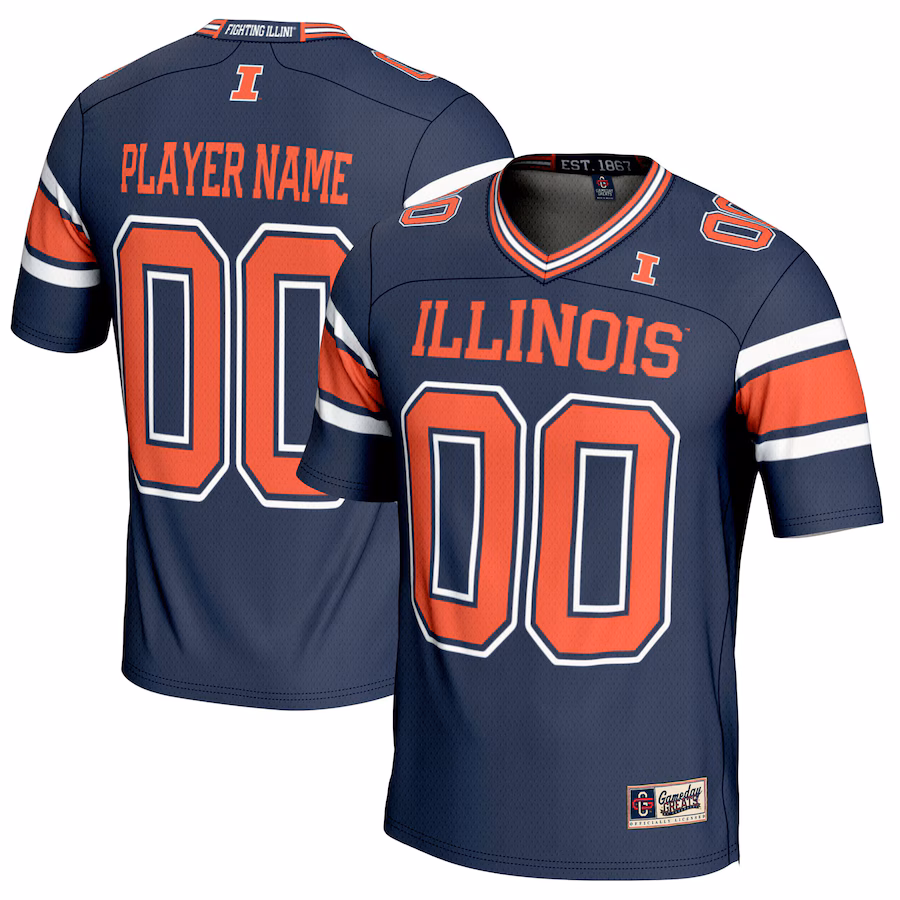 Illinois Fighting Illini GameDay Greats NIL Pick-A-Player Football Jersey - Navy - Jersey