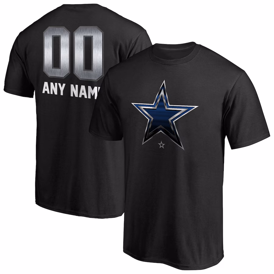 Men's Dallas Cowboys Black Personalized Midnight Mascot T-Shirt - Jersey