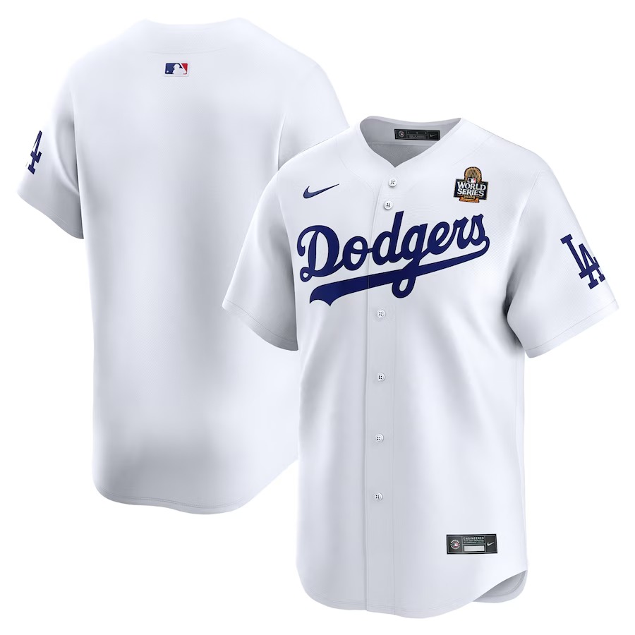 Men's Los Angeles Dodgers Nike White 2024 World Series Home Limited Jersey - Jersey