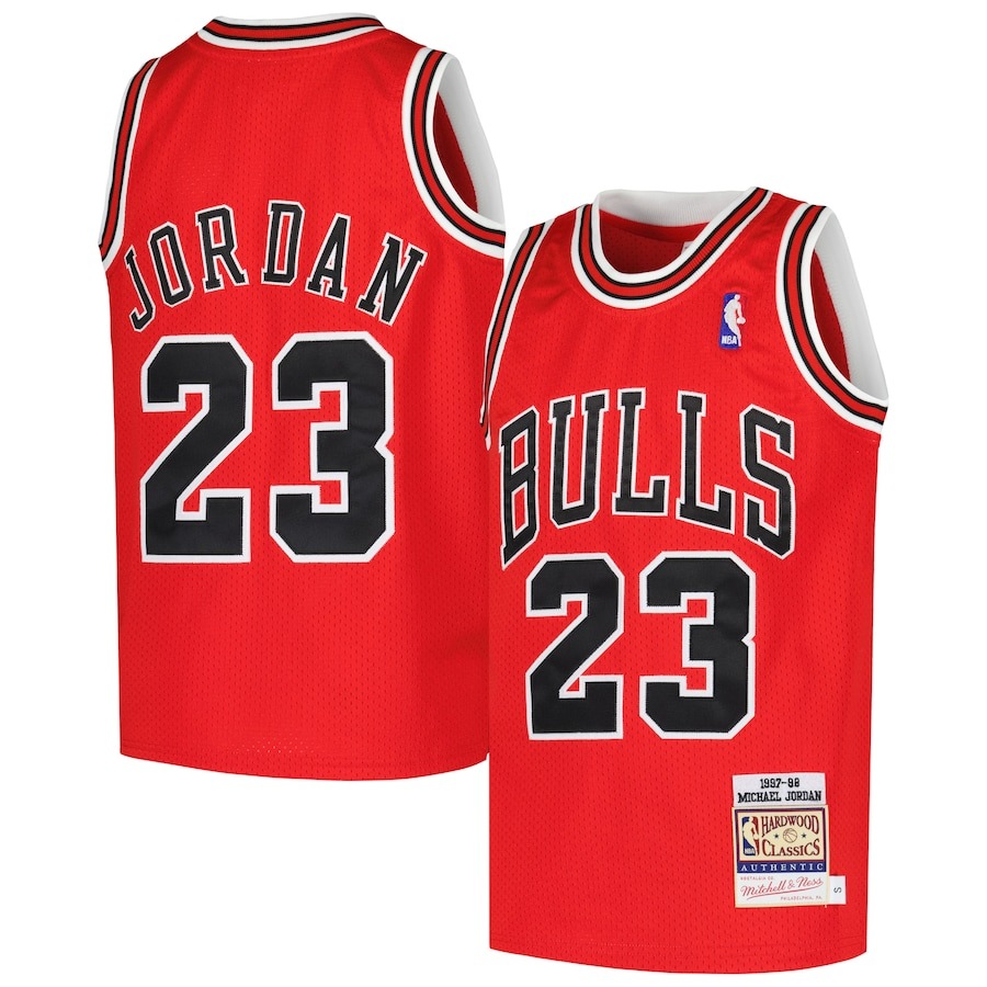 Youth Chicago Bulls Michael Jordan Mitchell & Ness Red Hardwood Classics 1997/98 Authentic Jersey - Jersey