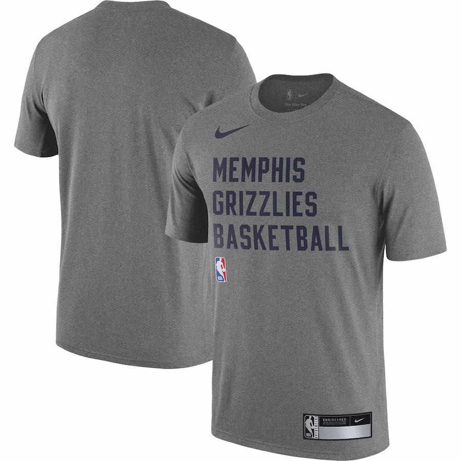 Men's Memphis Grizzlies Nike Heather Gray 2023/24 Sideline Legend Performance Practice T-Shirt - Jersey