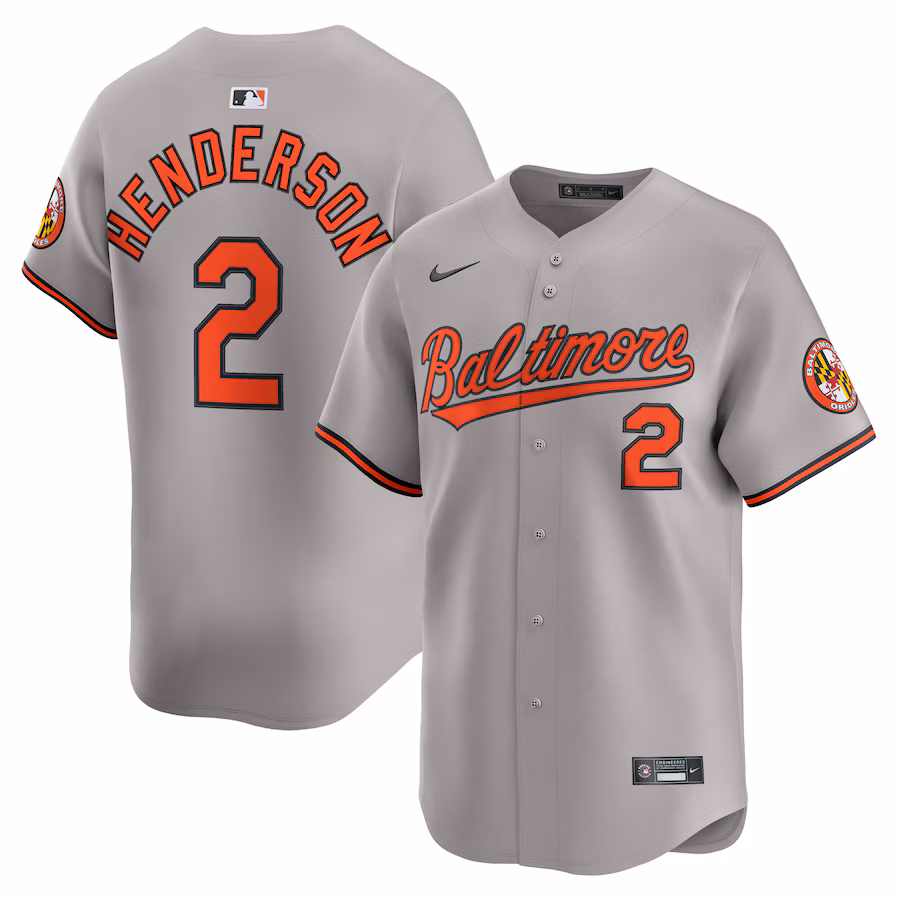 Men's Baltimore Orioles Gunnar Henderson Nike Gray Road Limited Player Jersey - Jersey
