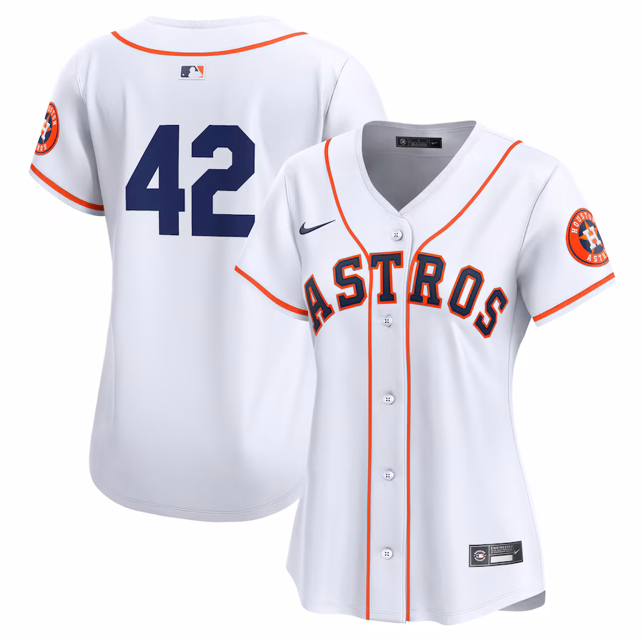 Women's Houston Astros  Nike White 2024 Jackie Robinson Day Home Limited Jersey - Jersey