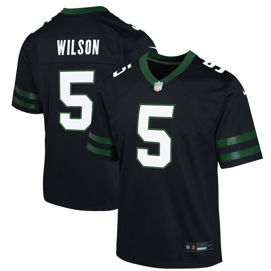 Youth New York Jets Garrett Wilson Nike Legacy Black Alternate Game Jersey - Jersey