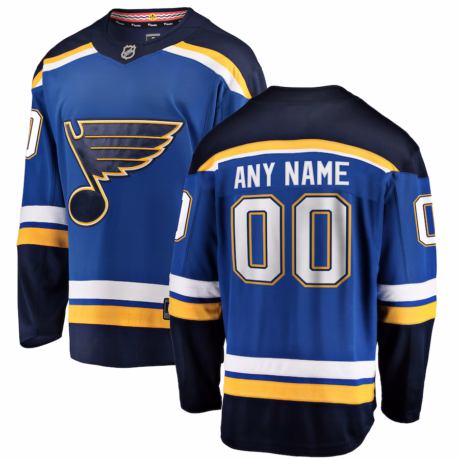 Men's St. Louis Blues Fanatics Blue Home Breakaway Custom Jersey - Jersey