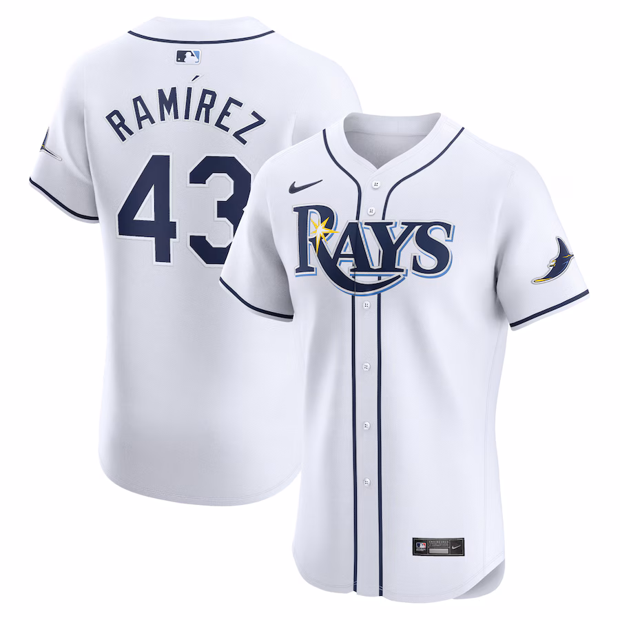 Men's Tampa Bay Rays Harold Ramirez Nike White Home Elite Player Jersey - Jersey