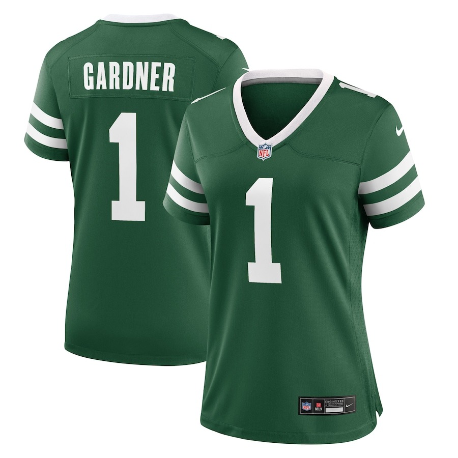 Women's New York Jets Ahmad Sauce Gardner Nike Legacy Green Game Jersey - Jersey