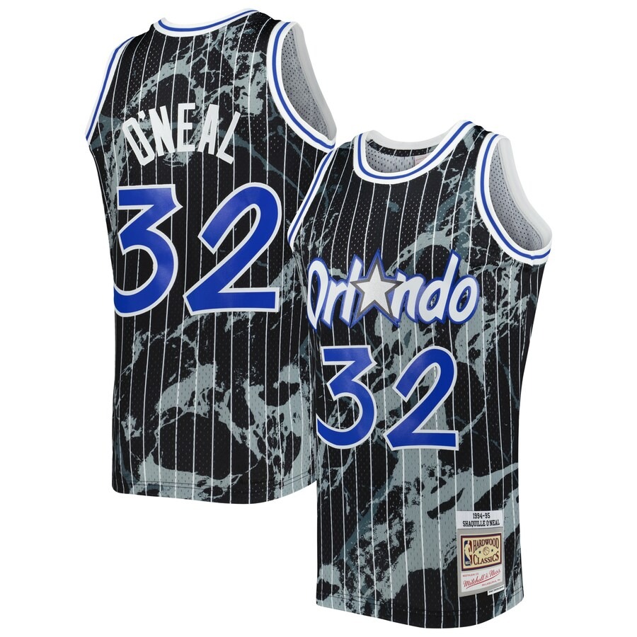 Men's Orlando Magic Shaquille O'Neal Mitchell & Ness Black 1994/95 Hardwood Classics Marble Swingman Jersey - Jersey