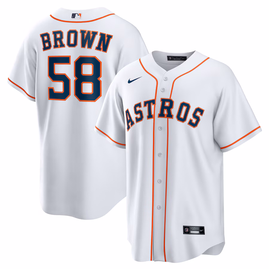 Men's Houston Astros Hunter Brown Nike White Home Replica Jersey - Jersey