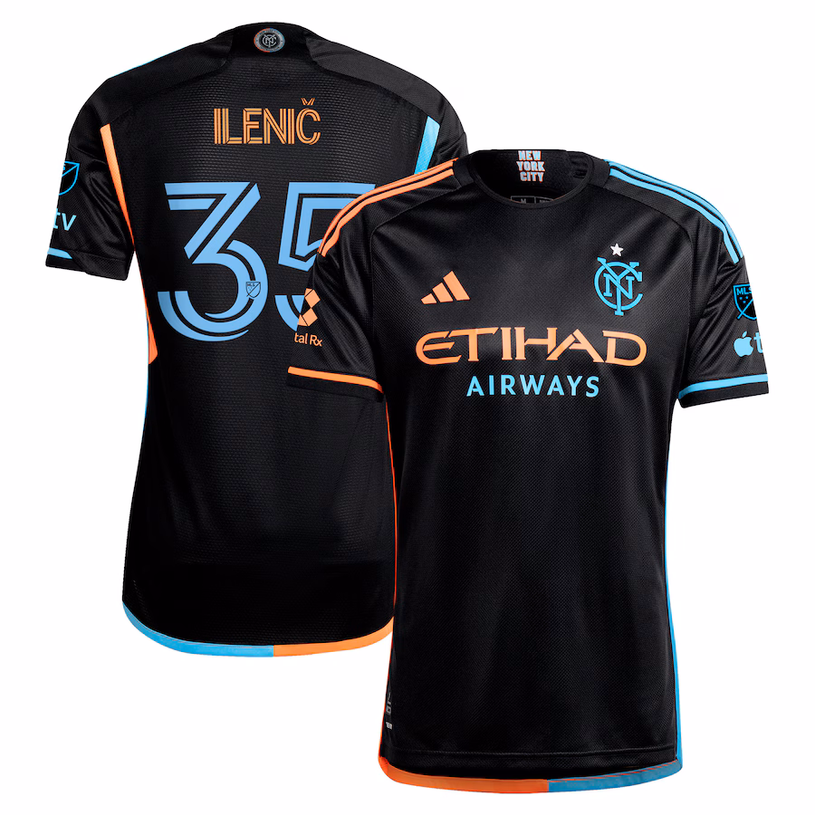 Men's New York City FC Mitja Ilenič adidas Black 2024 24/7 Kit Authentic Player Jersey - Jersey