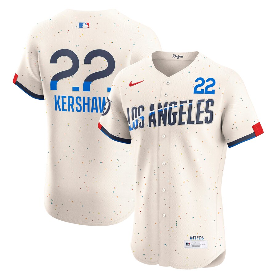 Men's Los Angeles Dodgers Clayton Kershaw Nike Cream City Connect Elite Jersey - Jersey