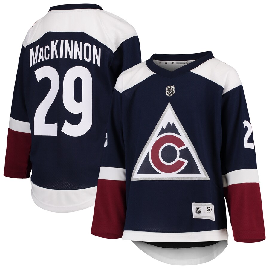 Youth Colorado Avalanche Nathan MacKinnon Navy Alternate Replica Player Jersey - Jersey