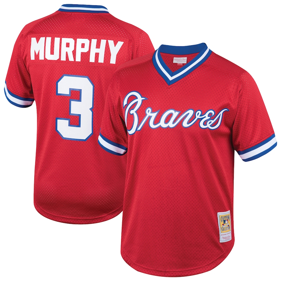 Men's Atlanta Braves Dale Murphy Mitchell & Ness Red Cooperstown Collection Mesh Batting Practice  Jersey - Jersey