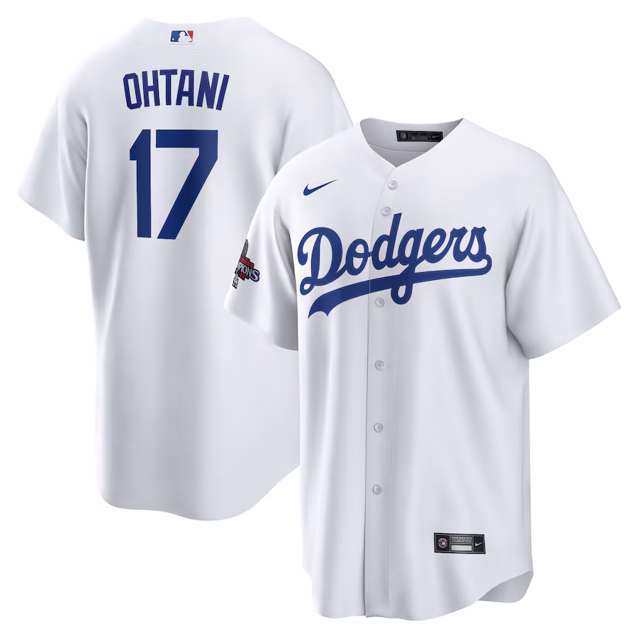 Men's Los Angeles Dodgers Shohei Ohtani Nike White 2024 World Series Champions Home Replica Player Jersey - Jersey