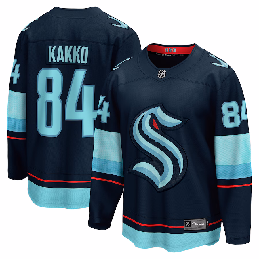 Men's Seattle Kraken Kaapo Kakko Fanatics Deep Sea Blue Home Breakaway Player Jersey - Jersey