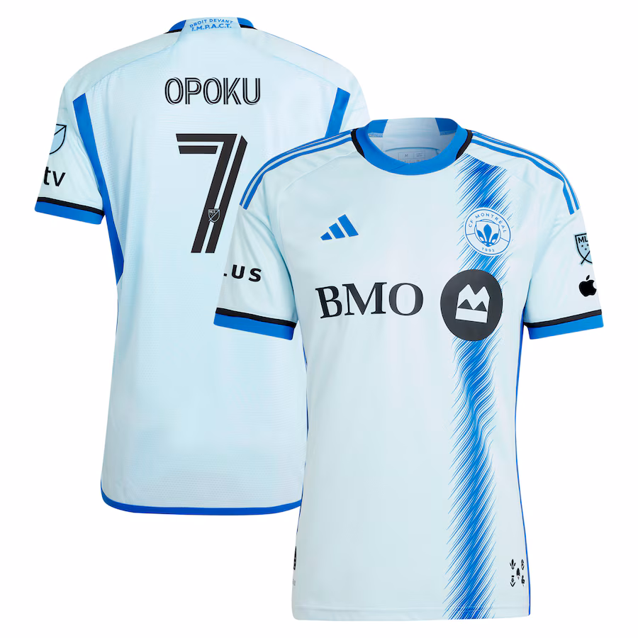 Men's CF Montreal Kwadwo Opoku adidas Light Blue 2024 La Main Authentic Player Jersey - Jersey