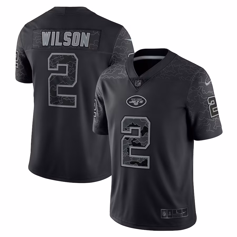 Men's New York Jets Zach Wilson Nike Black RFLCTV Limited Jersey - Jersey