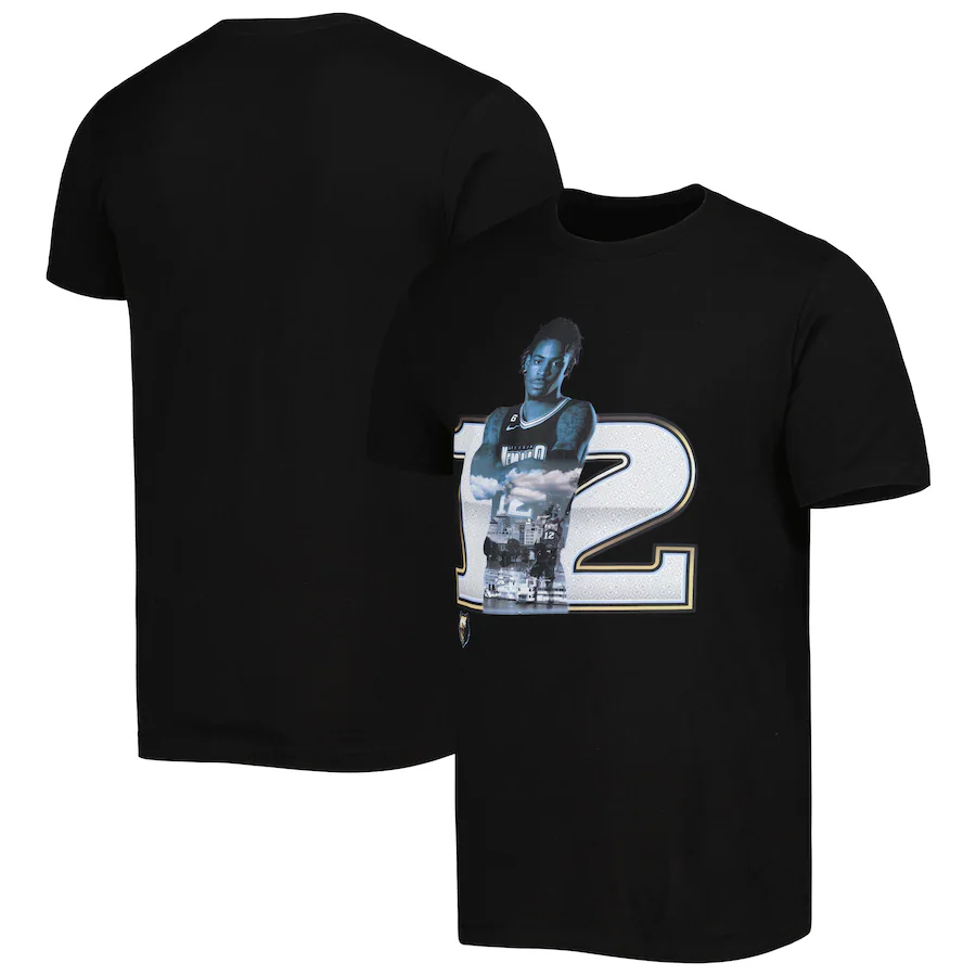 Men's Memphis Grizzlies Ja Morant Stadium Essentials Black Player Metro T-Shirt - Jersey
