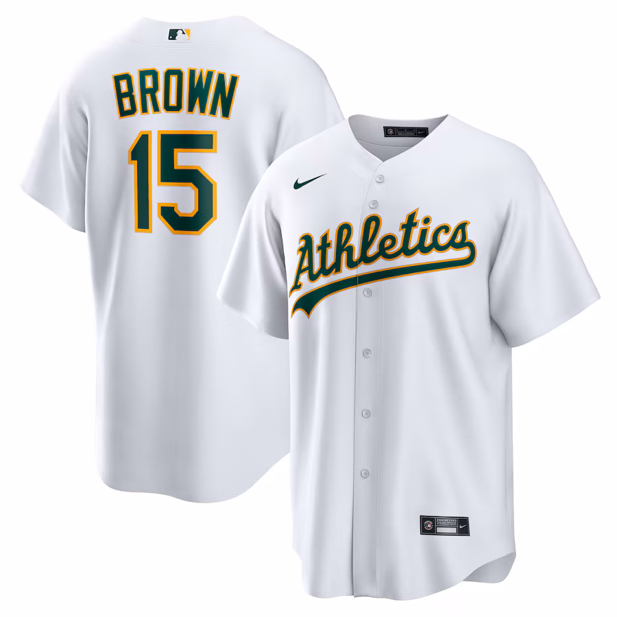 Men's Athletics Seth Brown Nike White Home Replica Jersey - Jersey