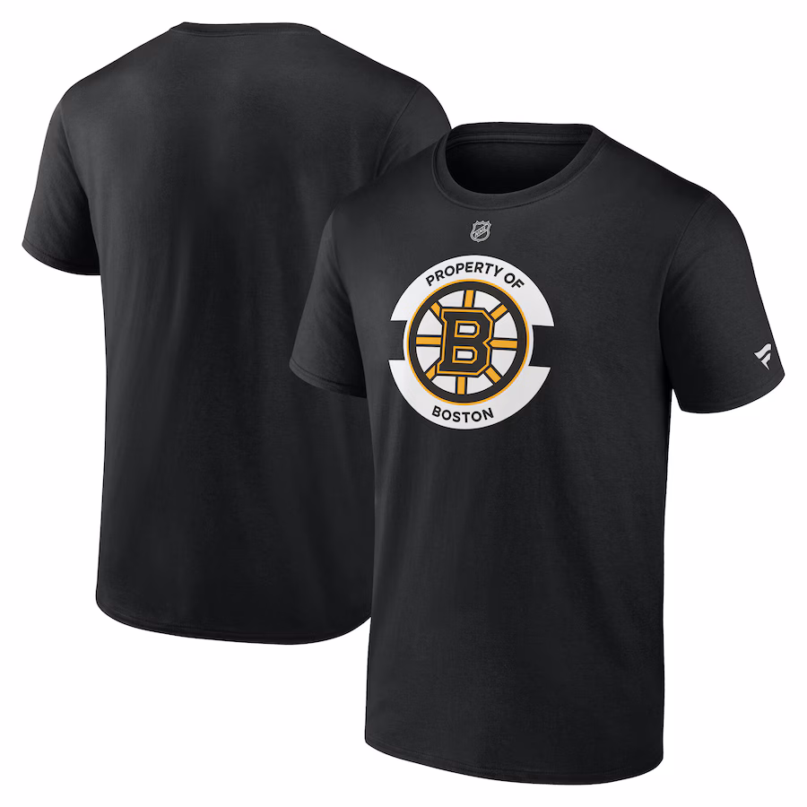 Men's Boston Bruins Fanatics Black Authentic Pro Core Secondary T-Shirt - Jersey