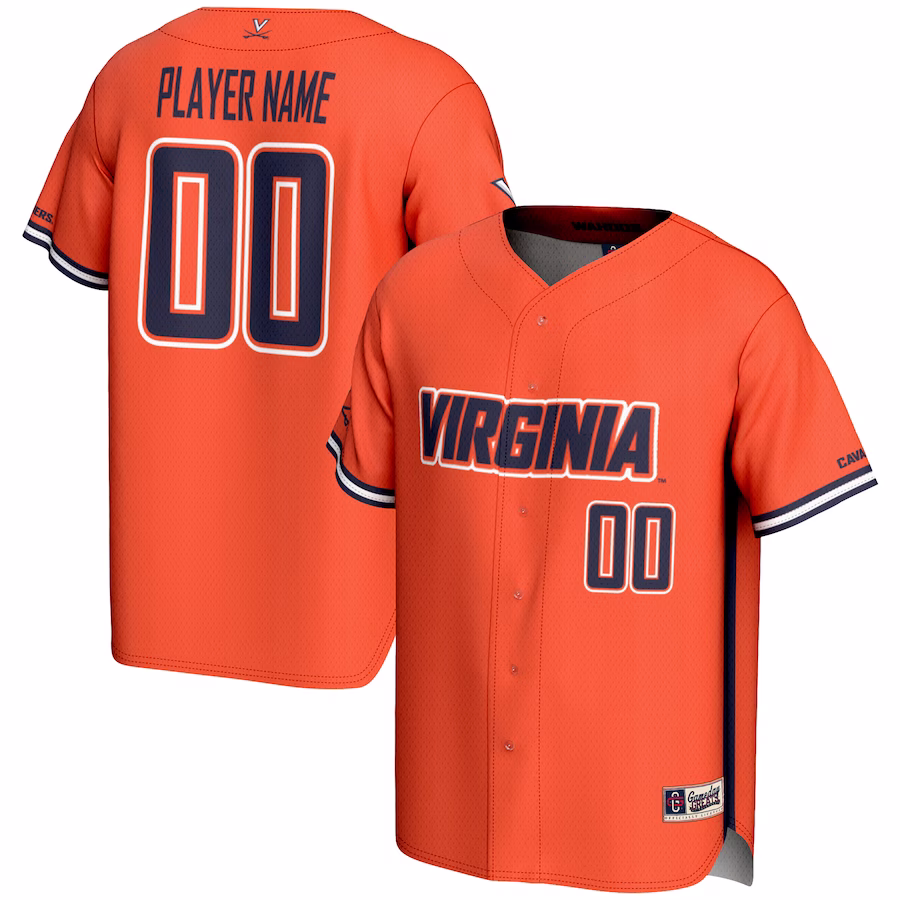 Virginia Cavaliers GameDay Greats NIL Pick-A-Player Lightweight Baseball Jersey - Orange - Jersey