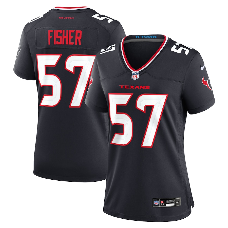 Women's Houston Texans Blake Fisher Nike Navy Team Game Jersey - Jersey