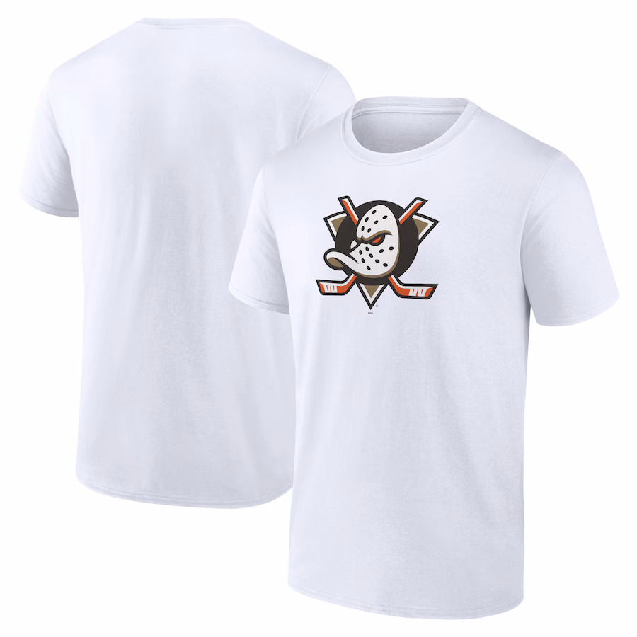 Men's Anaheim Ducks White Primary Logo T-Shirt - Jersey