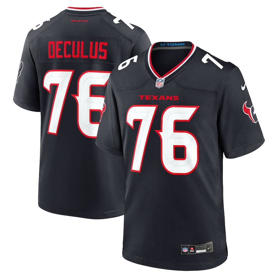 Men's Houston Texans Austin Deculus Nike Navy Team Game Jersey - Jersey