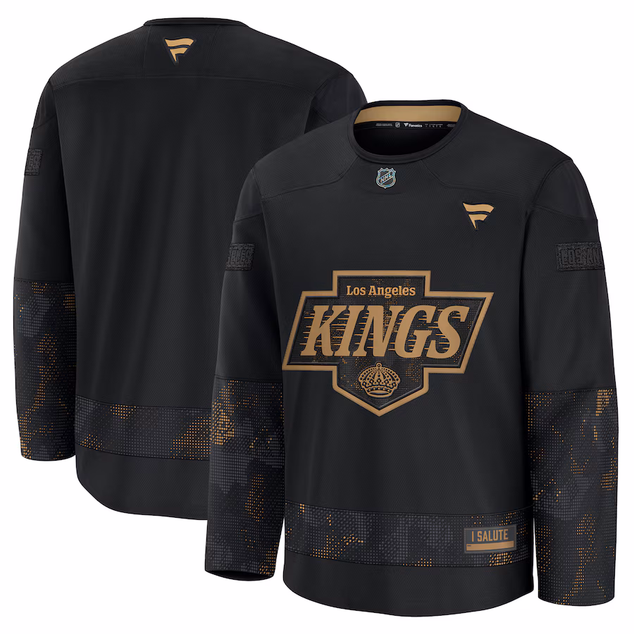 Men's Los Angeles Kings Fanatics Black 2024 Military Appreciation Practice Jersey - Jersey