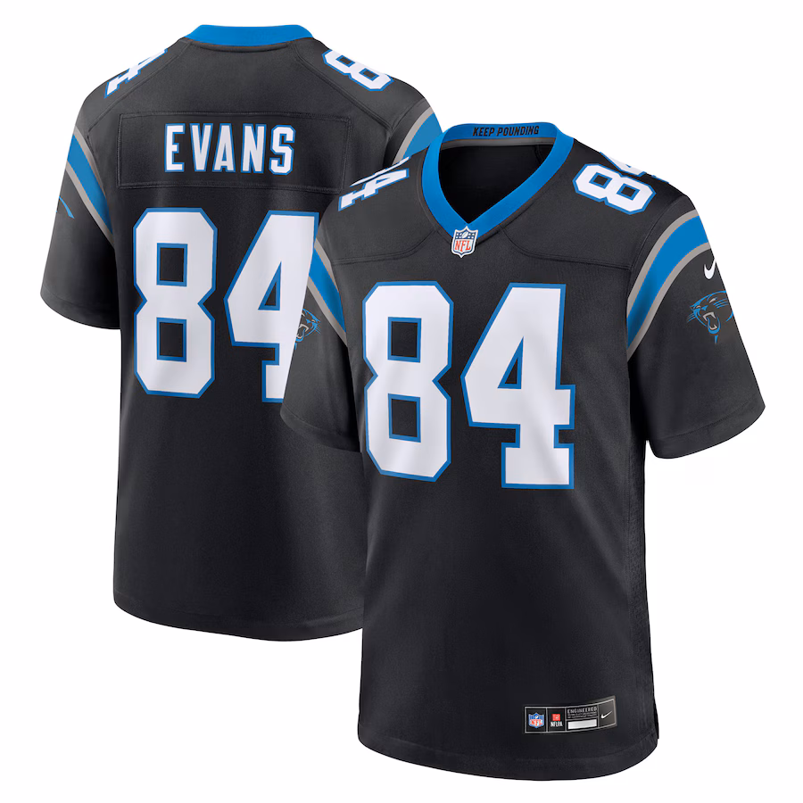 Men's Carolina Panthers Mitchell Evans Nike Black Team Game Jersey - Jersey