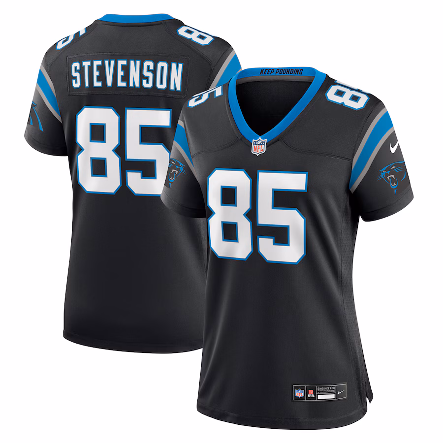 Women's Carolina Panthers Marquez Stevenson Nike  Black Team Game Jersey - Jersey