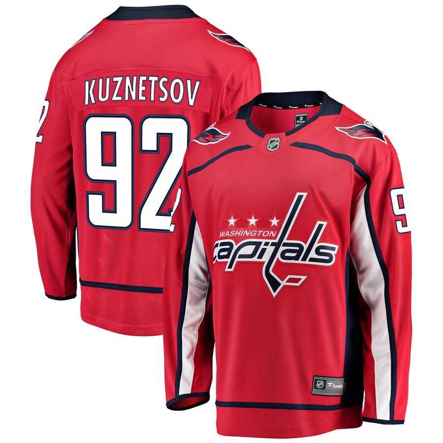 Men's Washington Capitals Evgeny Kuznetsov Fanatics Branded Red Home Breakaway Player Jersey - Jersey