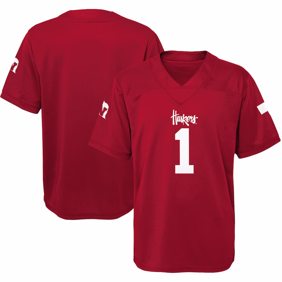 #1 Nebraska Huskers Youth Jersey - Scarlet - Jersey