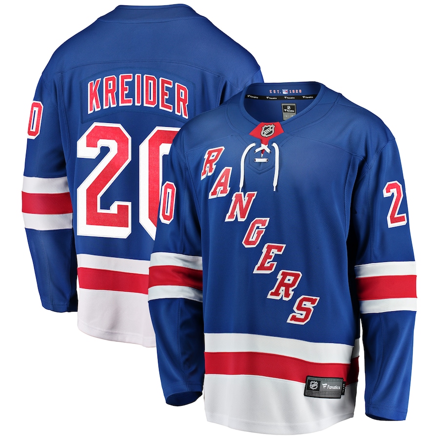 Men's New York Rangers Chris Kreider Fanatics Blue Home Breakaway Player Jersey - Jersey