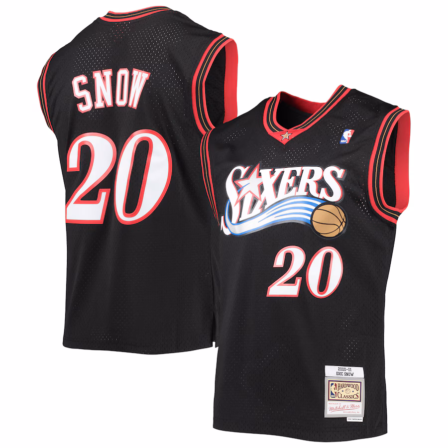 Men's Philadelphia 76ers Eric Snow Mitchell & Ness Black 2000/01 Hardwood Classics Swingman Jersey - Jersey