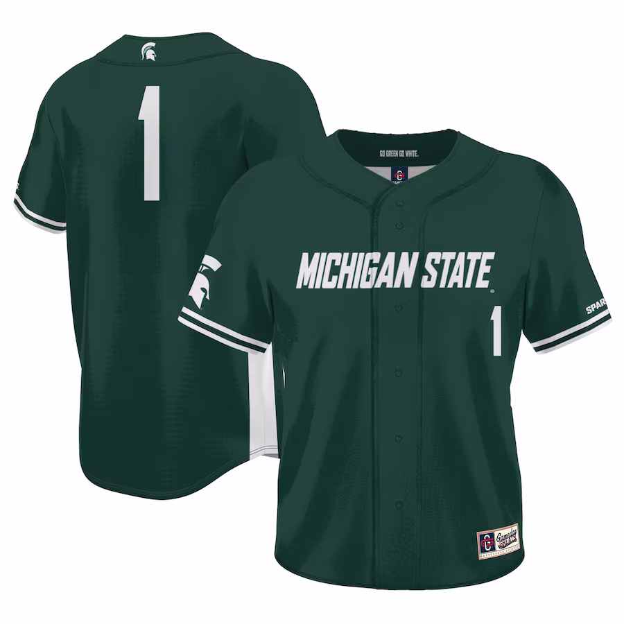 #1 Michigan State Spartans GameDay Greats Lightweight Baseball Jersey - Green - Jersey