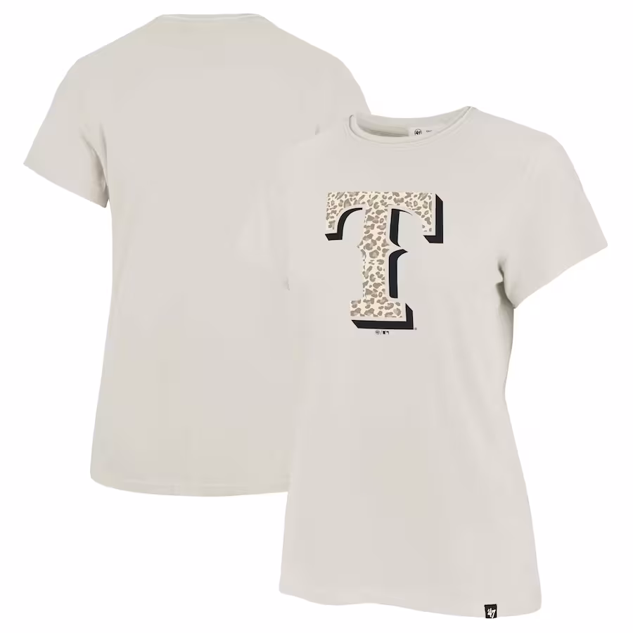 Women's Texas Rangers '47 Oatmeal Panthera Frankie T-Shirt - Jersey