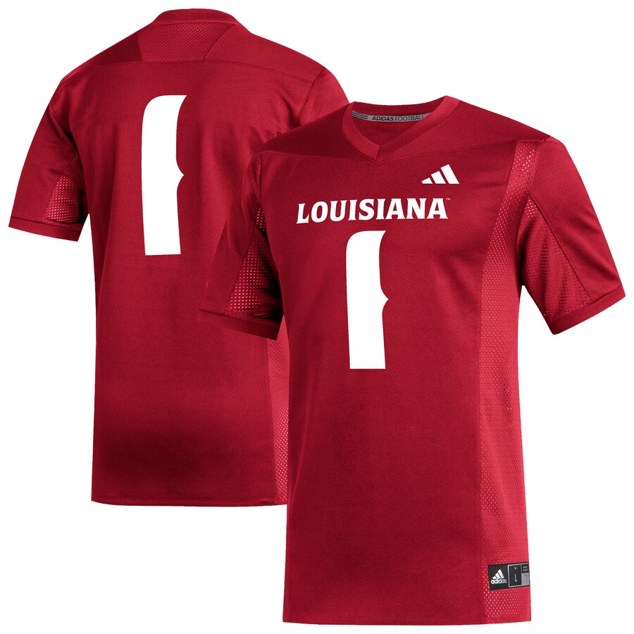 Men's adidas #1 Cardinal Louisiana Ragin' Cajuns Replica Football Jersey - Jersey