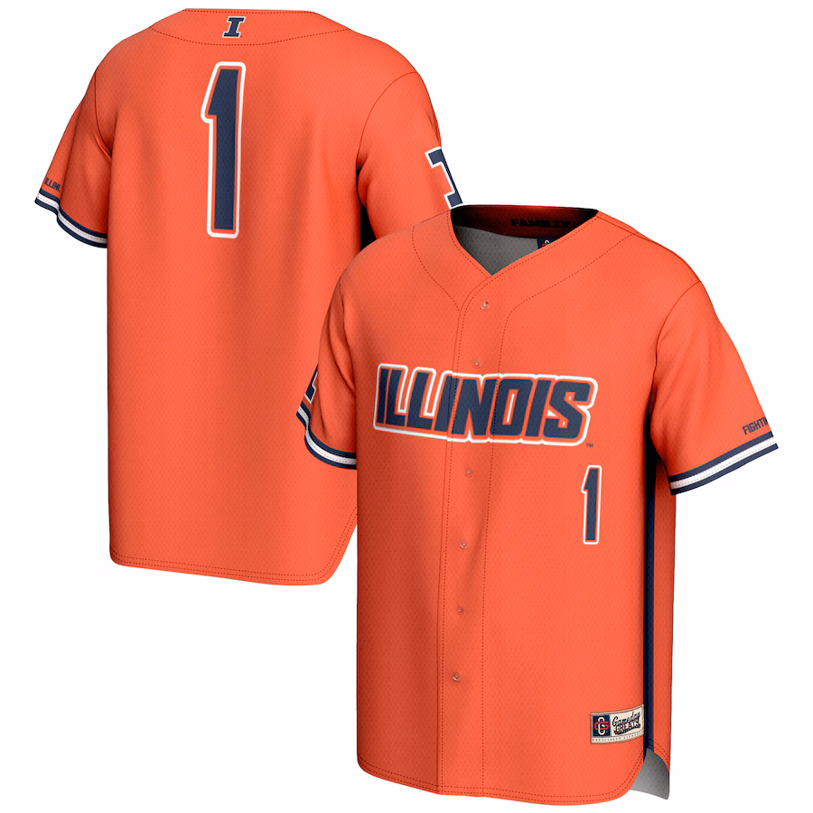 Unisex GameDay Greats #1 Orange Illinois Fighting Illini Lightweight Baseball Jersey - Jersey