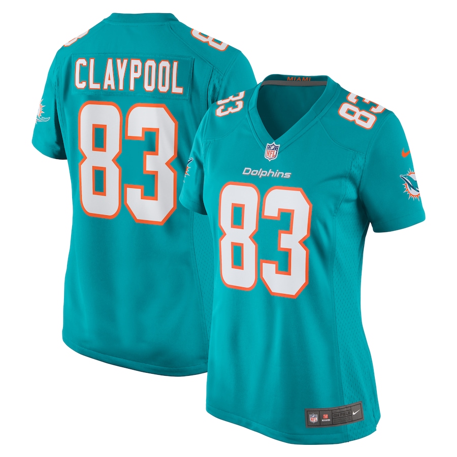 Women's Miami Dolphins Chase Claypool Nike  Aqua  Game Jersey - Jersey