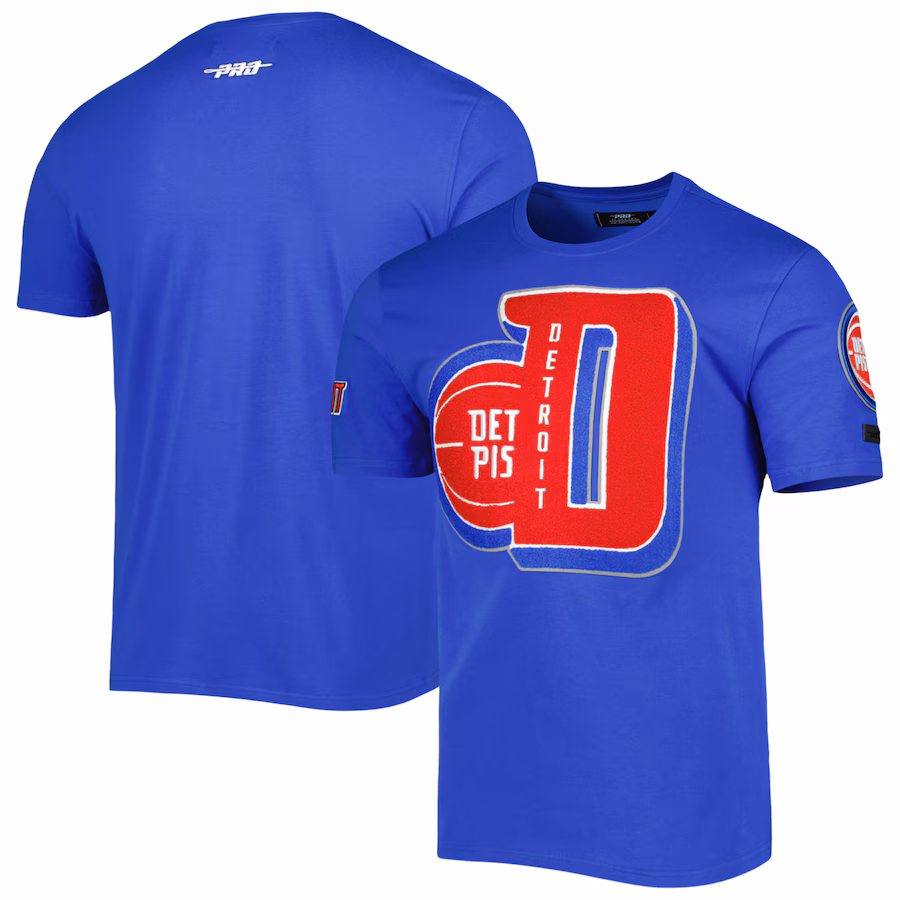 Men's Detroit Pistons Pro Standard Blue Mash Up Capsule T-Shirt - Jersey