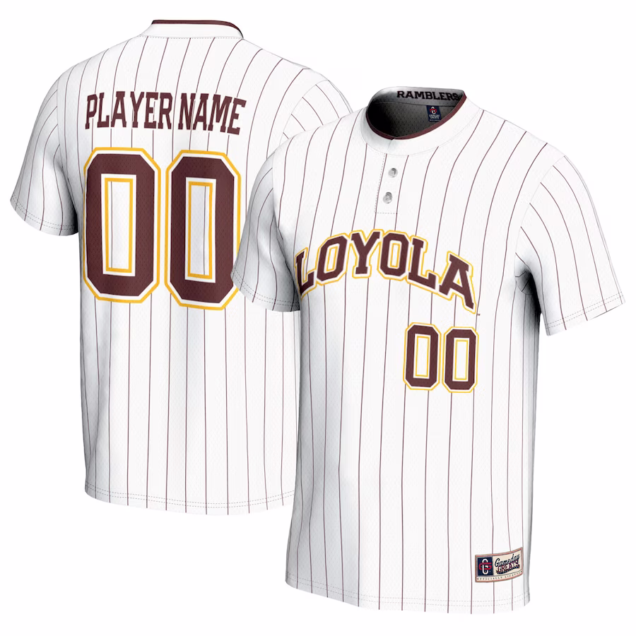 Loyola Chicago Ramblers GameDay Greats Youth NIL Pick-A-Player Lightweight Softball Jersey - White - Jersey