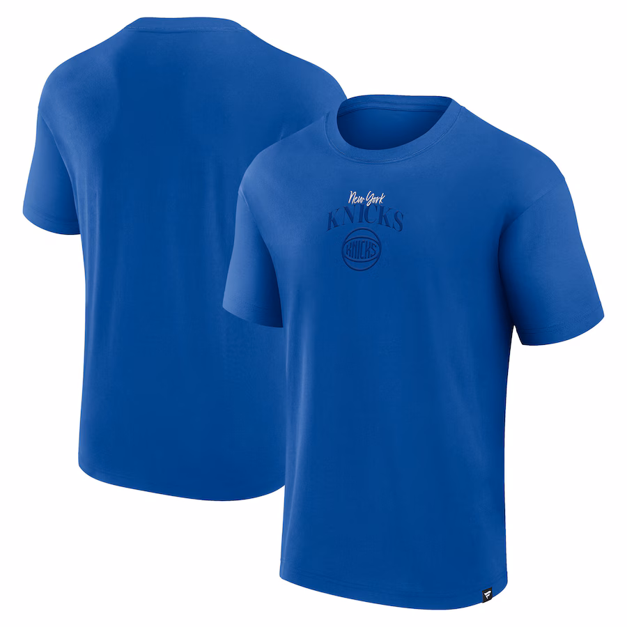 Men's New York Knicks  Fanatics Blue Crossover Collection Full Court Press T-Shirt - Jersey