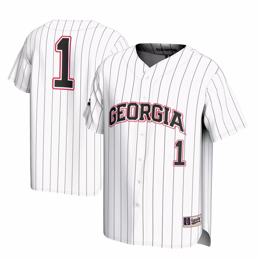#1 Georgia Bulldogs GameDay Greats Youth Lightweight Baseball Jersey - White - Jersey