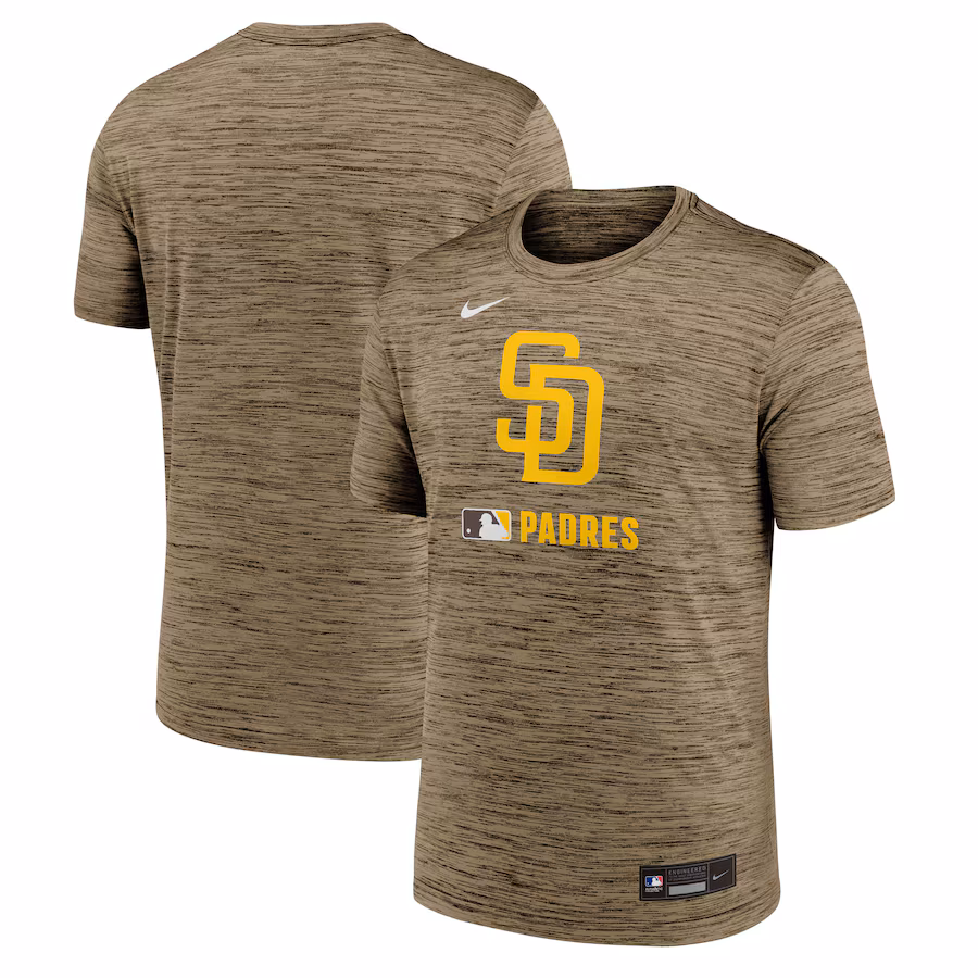 Men's San Diego Padres Nike Brown Authentic Collection Velocity Performance Practice T-Shirt - Jersey