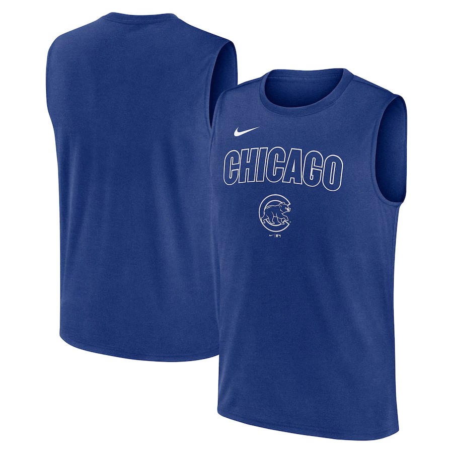Men's Chicago Cubs Nike Royal Knockout Performance Muscle Tank Top - Jersey