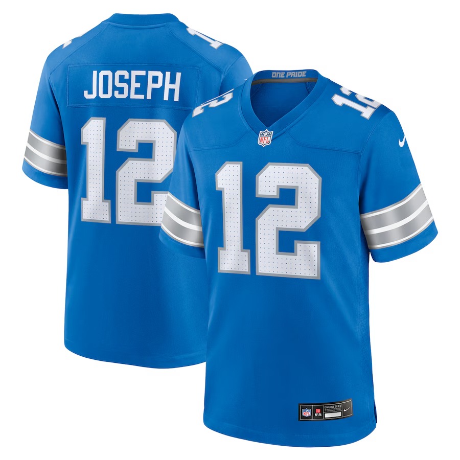 Men's Detroit Lions Brandon Joseph Nike Blue Team Game Jersey - Jersey