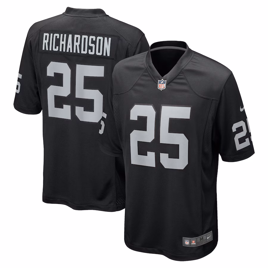 Men's Las Vegas Raiders Decamerion Richardson Nike Black Team Game Jersey - Jersey