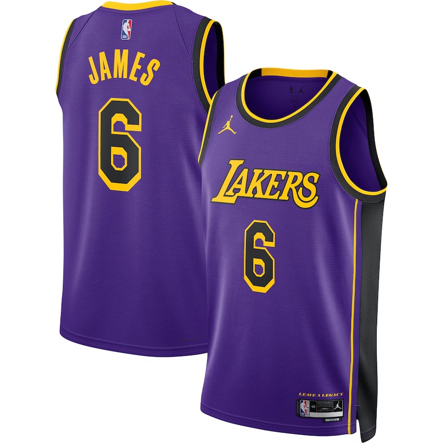 Unisex Los Angeles Lakers LeBron James Jordan Brand Purple Swingman Jersey - Statement Edition - Jersey